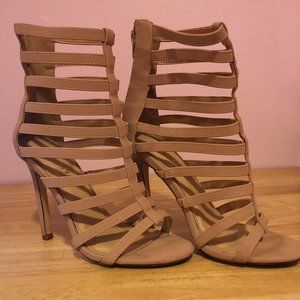 nude cage sandals high heel